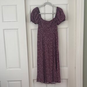 Miami Maroon Floral Midi Dress